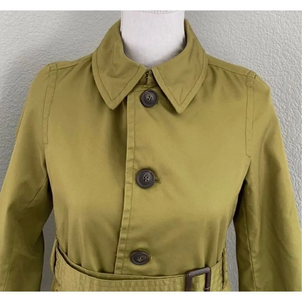 Ropé Picnic Green Belted Trench Coat Size 38/Small - Picture 9 of 10